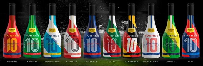 Las botellas de la edición limitada de Torres 10