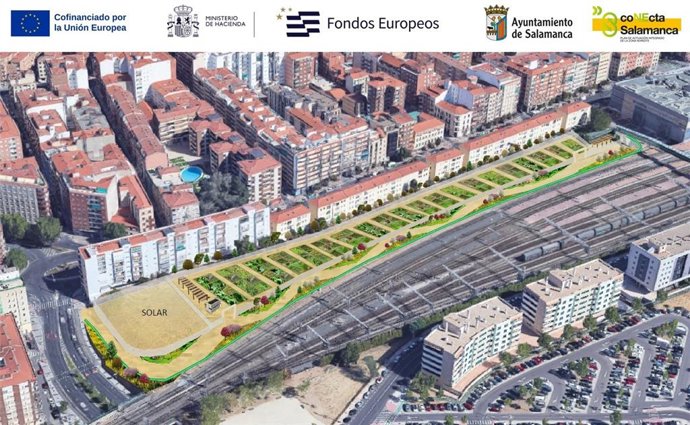 Zona de los huertos urbanos de Salamanca.