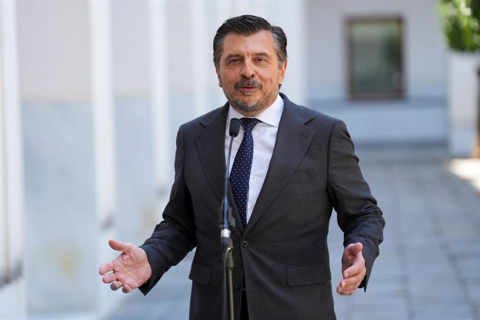 El portavoz parlamentario del PP-A, Toni Martín, este jueves en el Parlamento