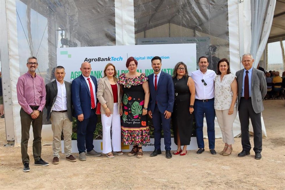 La secretaria de Estado de Agricultura y Alimentación, Begoña García Bernal, en el Demoday del programa AgroBank Tech Digital Innovation (ATDI), celebrado en Tarazona de la Mancha (Albacete).