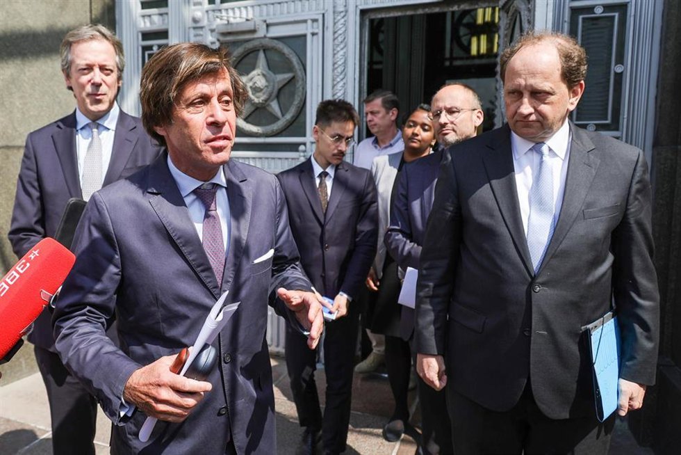 Los embajadores de Francia, Reino Unido y Alemania en Rusia se reúnen con el viceministro de Asuntos Exteriores ruso, Mijail Galuzin.
