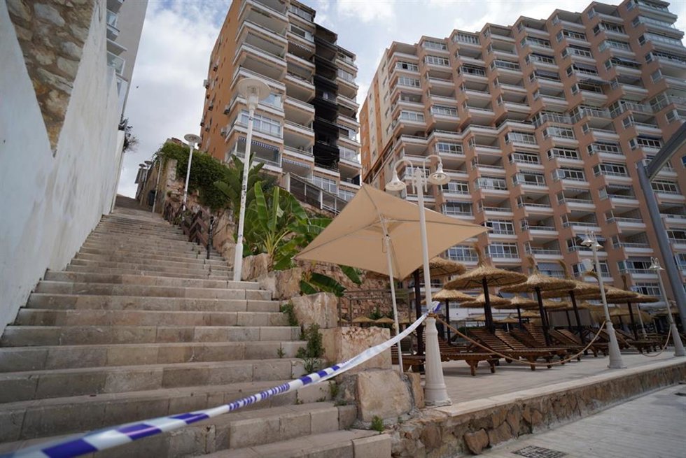 Fachada del edificio dónde se ha producido el incendio, a 11 de junio de 2026, en Magaluf, Mallorca, Islas Baleares (España). 