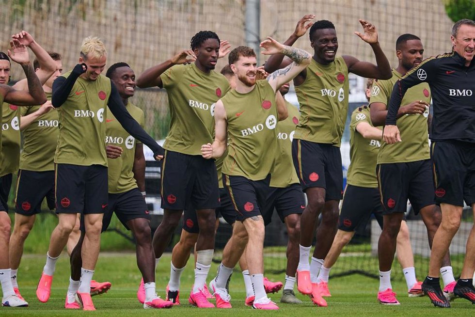 Entrenamiento de la selección de Canadá en el Mundial de fútbol 2026. 