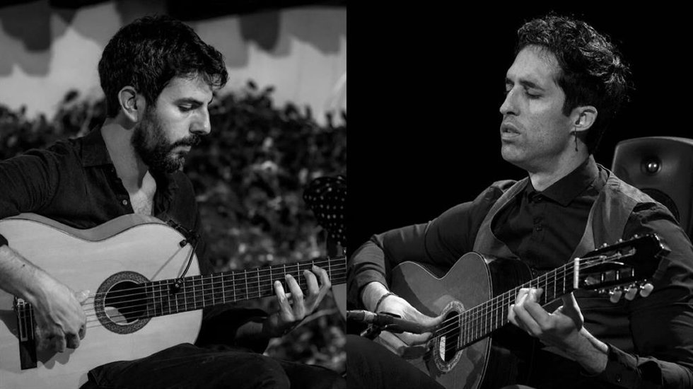 Los guitarritas Rafa Porti y Alfonso Linares.