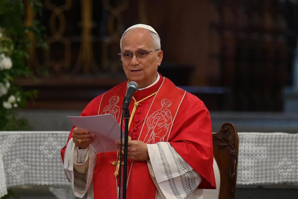 El Papa León XIV durante la celebración del encuentro diocesano con el clero, religiosos y agentes de pastoral, a 11 de junio de 2026, en Las Palmas de Gran Canaria, Islas Canarias (España). Este acto eclesial, presidido por el Papa León XIV en la históri