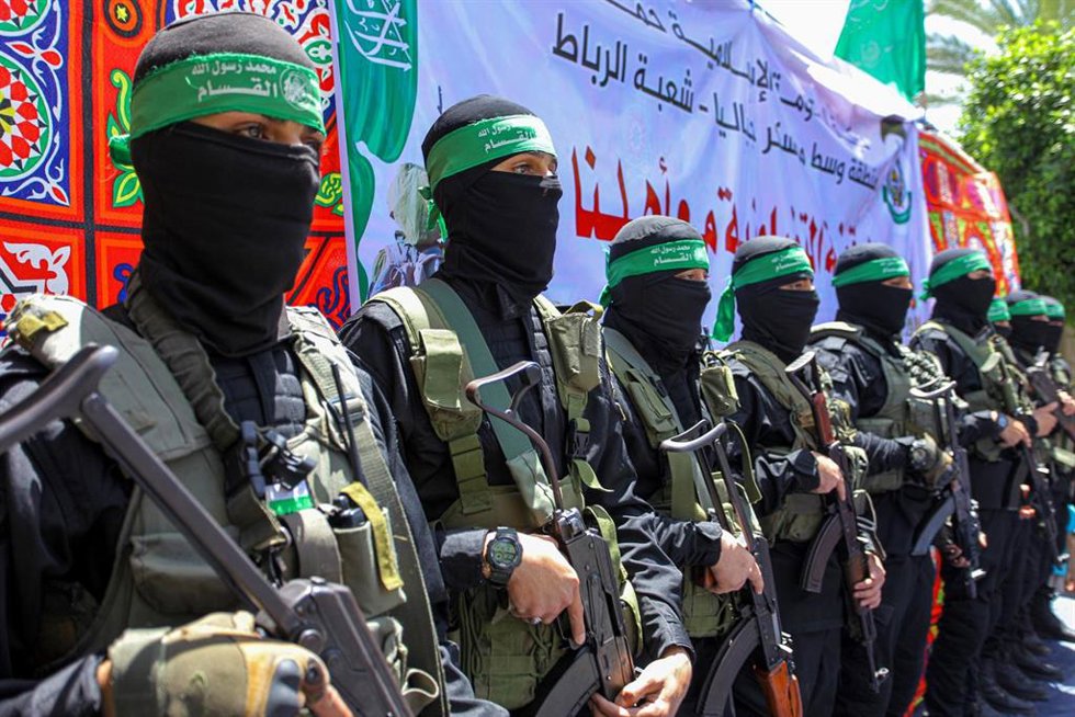 Archivo - Miembros de las Brigadas Ezeldín al Qasam, brazo armado de Hamás, en la Franja de Gaza