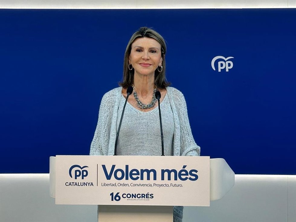 La  presidenta del comité organizador del congreso del PP catalán, Llanos de Luna
