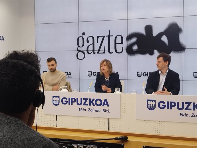 La diputada general de Gipuzkoa, Eider Mendoza, en rueda de prensa