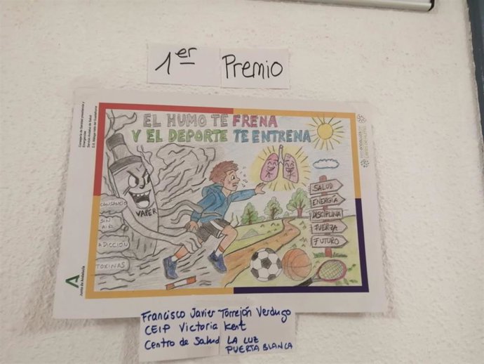 Dibujo ganador del concurso del Distrito Sanitario Málaga Guadalhorce por el Día Mundial sin Tabaco.
