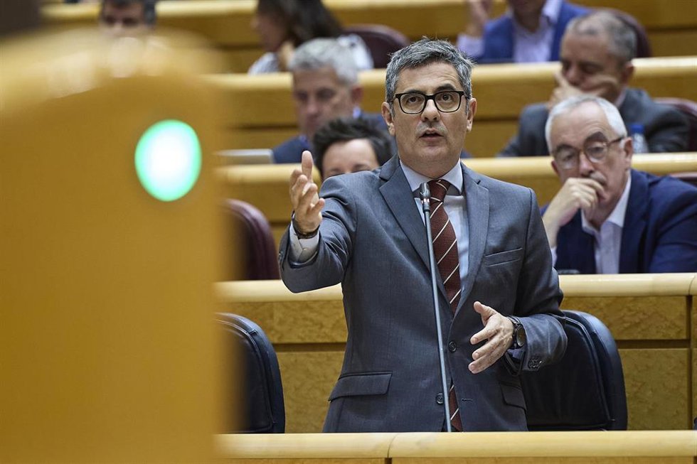 Félix Bolaños, Ministro de la Presidencia, Justicia y Relaciones con las Cortes, durante una sesión de control al Gobierno, en el Senado, a 9 de junio de 2026, en Madrid (España). 