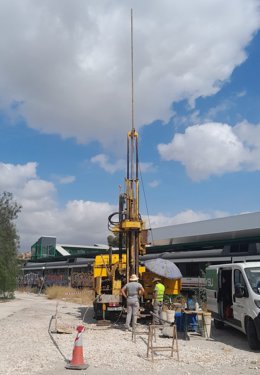 Primeros sondeos del terreno de la futura estación subterránea de autobuses de El Carmen