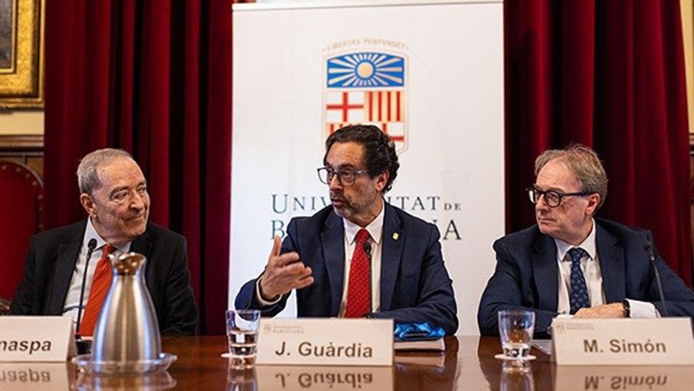 Lanaspa, Guàrdia y Simón durante el acto