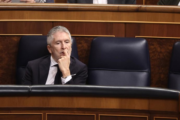 Archivo - Arxiu- El ministre de l'Interior, Fernando Grande-Marlaska, durant una sessió de control al Govern, en el Congrés 