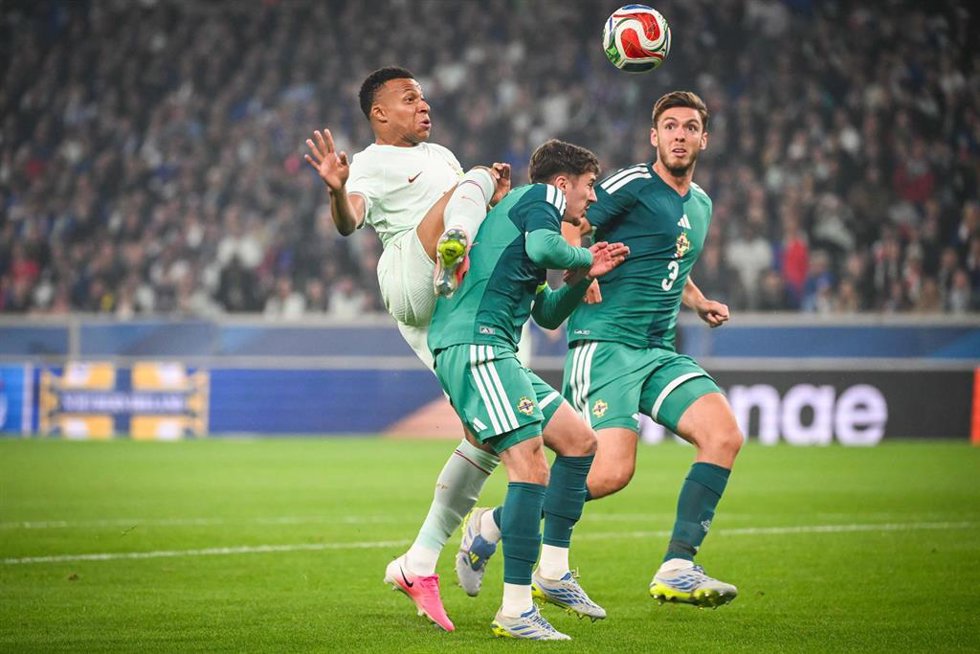 Kylian Mbappé durante el amistoso entre Francia e Irlanda del Norte previo al Mundial 2026