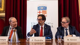 Lanaspa, Guàrdia y Simón durante el acto