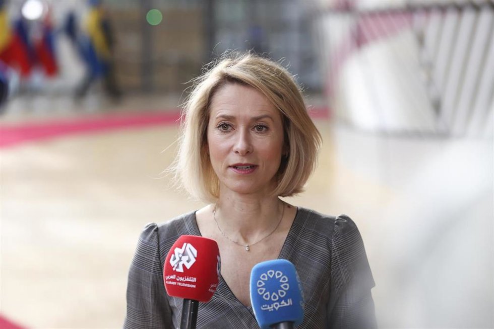 La Alta Representante de la Unión Europea para Política Exterior, Kaja Kallas, en declaraciones a los medios antes del Consejo de Asuntos Exteriores (CAE) sobre desarrollo que tuvo lugar el 18 de mayo de 2026 en Bruselas.