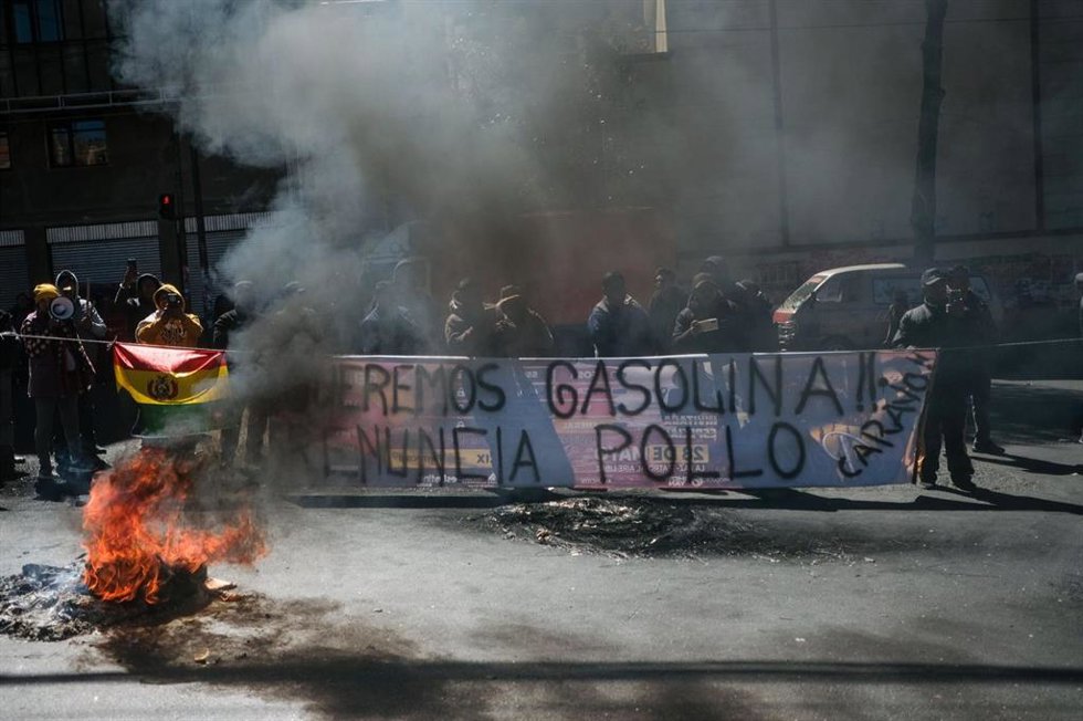 Una protesta este miércoles en La Paz contra las condiciones de vida actuales durante el mandato del presidente Rodrigo Paz