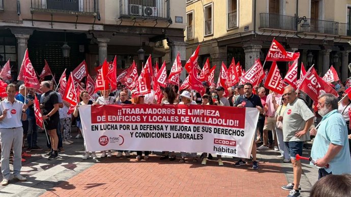 Una de las protestas por el convenio de limpieza de Valladolid.
