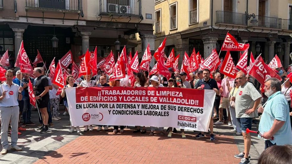 Una de las protestas por el convenio de limpieza de Valladolid.