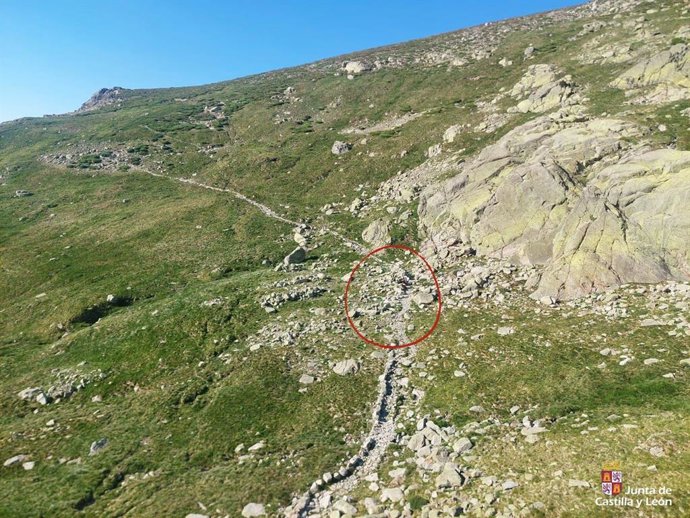 Zona donde se rescató al senderista que se desmayó en la zona del Pico Almanzor.