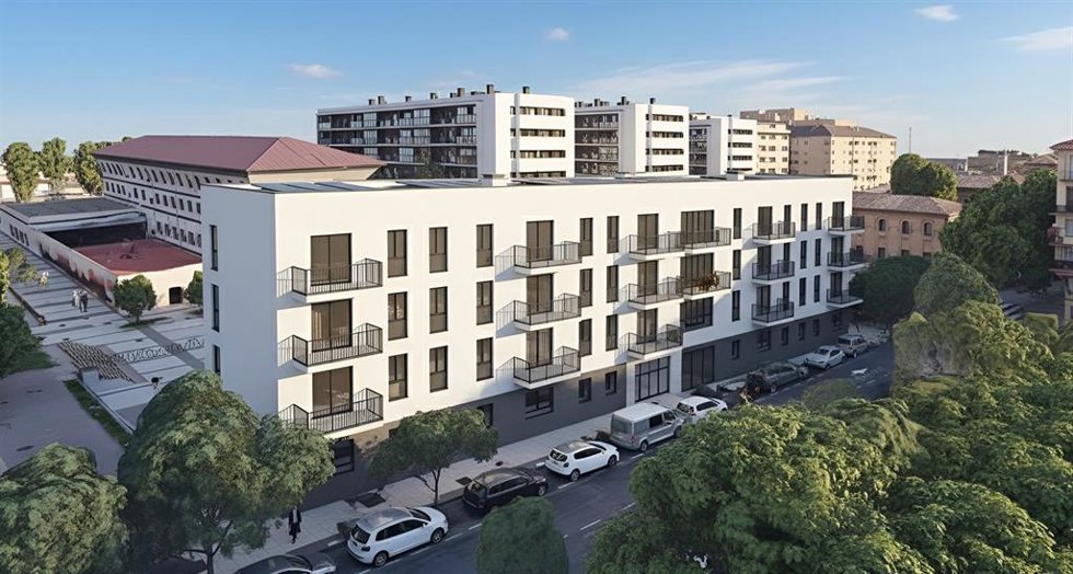 Recreación de cómo quedará el nuevo edificio de viviendas en el distrito de Torrero.