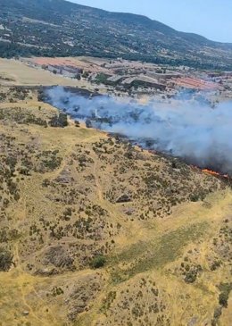 Incendio forestal en Plasencia (Cáceres), a 13 de junio de 2026.