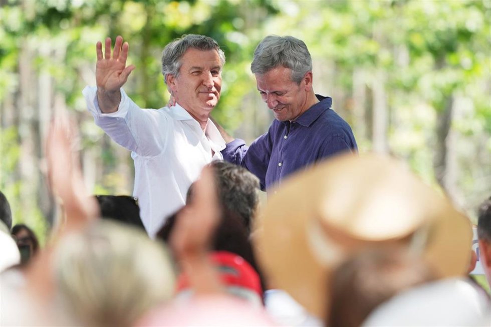 Rueda y Feijóo, en O Pino.