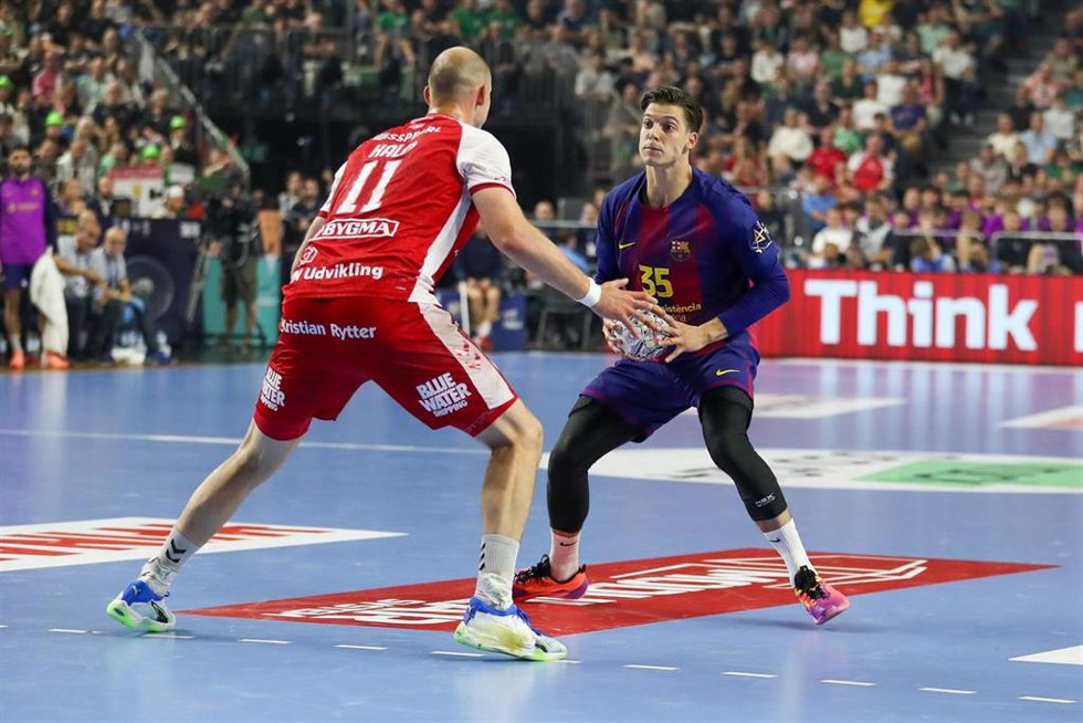 June 13, 2026, Cologne: Cologne 13.06.2026..Pilka reczna EHF Liga Mistrzow  sezon 2025/26  final4 mecz: Aalborg Handbold - Barca  --- Handball EHF Champions League season 2025/26  final4.match: Aalborg Handbold - Barca.nz Makuc Domen.Fot. Kacper Staniec