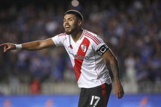 Futbol, Universidad de Chile vs River Plate Desafio Trasandino 2025. El jugador de River Plate Paulo Diaz es fotografiado durante el partido amistoso disputado en el estadio Ester Roa de Concepcion, Chile. 17/01/2025 MarcoÊVazquez/Photosport  Football,