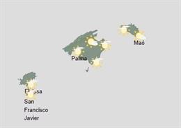 Predicción meteorológica de Aemet en Baleares