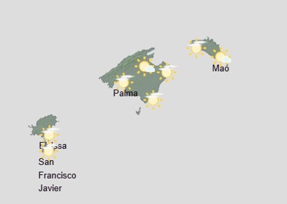Predicción meteorológica de Aemet en Baleares