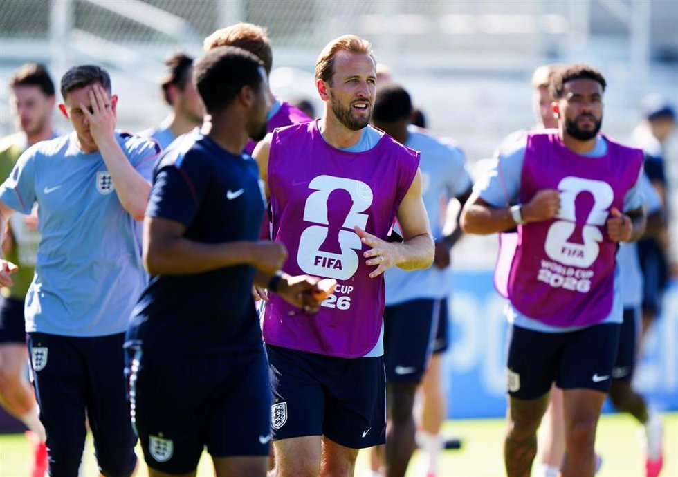 Harry Kane en un entrenamiento de la selección inglesa en Kansas City