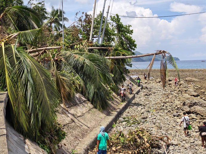 Imatge de les seqüeles del terratrèmol del 8 de juny en Sarangani (Filipines)