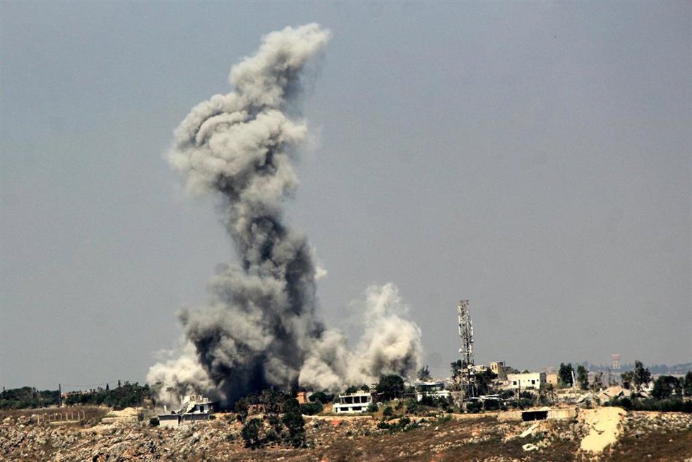 Imagen de archivo de un ataque israelí contra el sur de Beirut