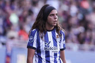 Andreia De Jesus Jacinto of Real Sociedad looks on during the Spanish Women league, Liga F, football match played between FC Barcelona and Real Sociedad at Johan Cruyff Stadium on May 27, 2026 in Sant Joan Despi, Barcelona.