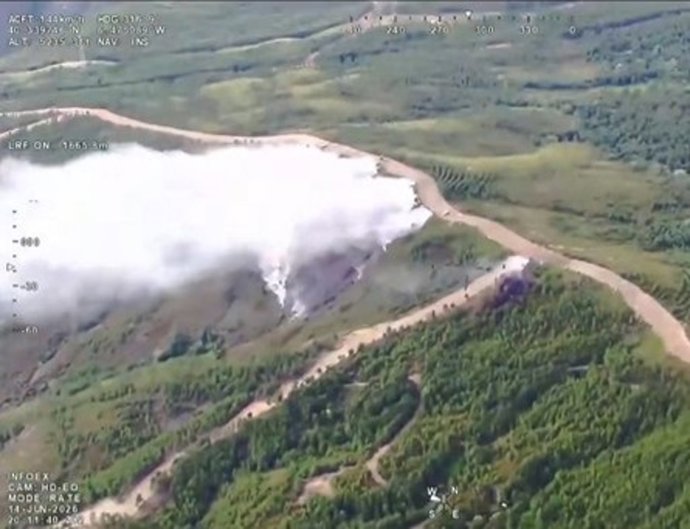 Incendio declarado en Robledillo de Gata (Cáceres), a 14 de junio de 2026.