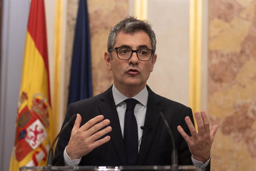 Archivo - El ministro de la Presidencia, Justicia y Relaciones con las Cortes, Félix Bolaños.