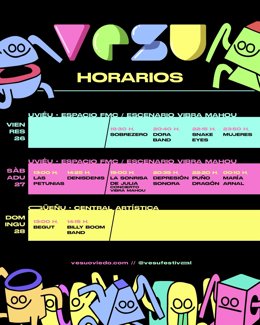El festival VESU 2026 publica los horarios y escenarios pa la so séptima edición