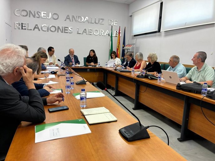La consejera de Empleo en funciones, Rocío Blanco, ha presidido el Pleno del Consejo Andaluz de Relaciones Laborales (CARL).