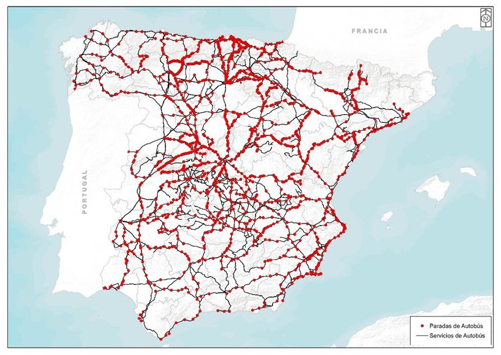 Rutas y paradas de los 34 corredores que componen el nuevo mapa concesional.