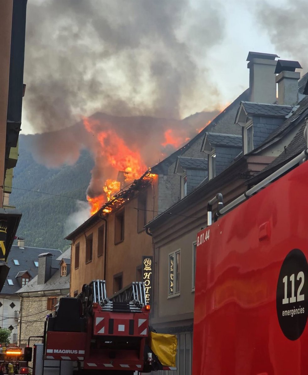 Incendio donde ha muerto una persona este lunes por la mañana en Vielha