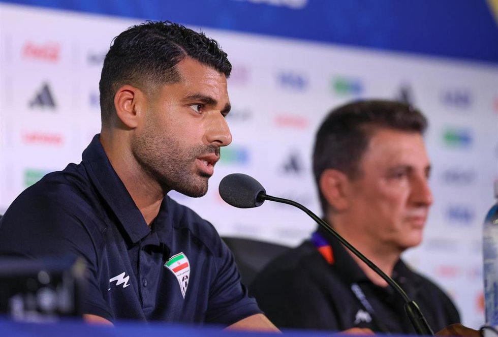 El capitán de la selección de Irán, Mehdi Taremi, en rueda de prensa durante el Mundial de Estados Unidos, México y Canadá 2026.