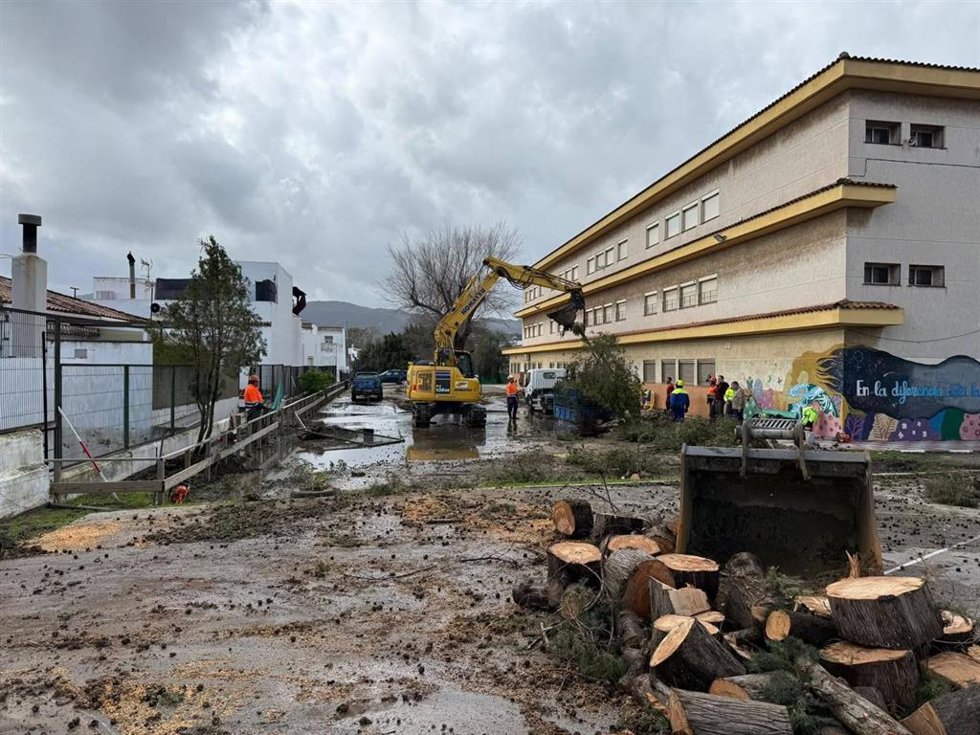 Daños en Los Barrios durante las borrascas de febrero de 2026. ARCHIVO.