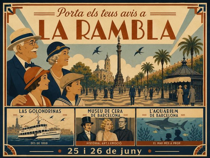 Amics de la Rambla convida a avis i nets a les Orenetes, el Museu de Cera i l'Aquàrium.