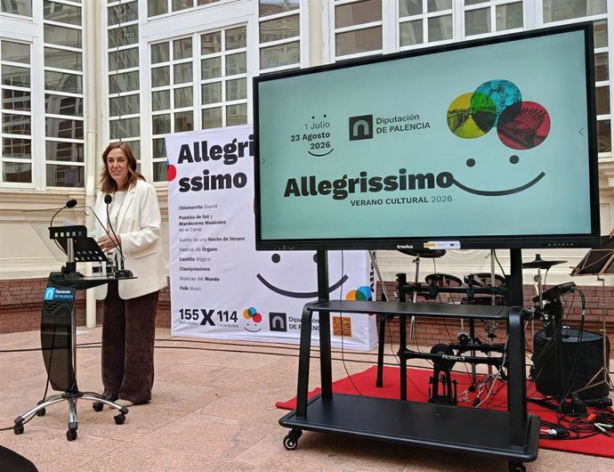 Ángeles Armisén Durante La Presentación Del Programa 'Alegrissimo' De La Diputación De Palencia.