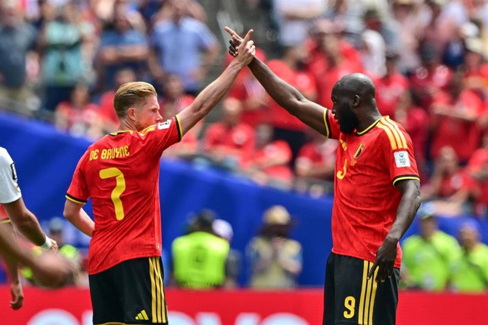 Kevin De Bruyne y Romelu Lukaku en el Bélgica-Egipto