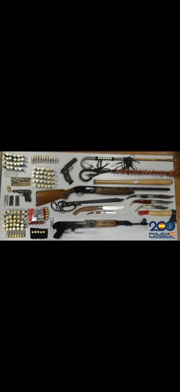Armas intervenidas durante la operación Cabeza