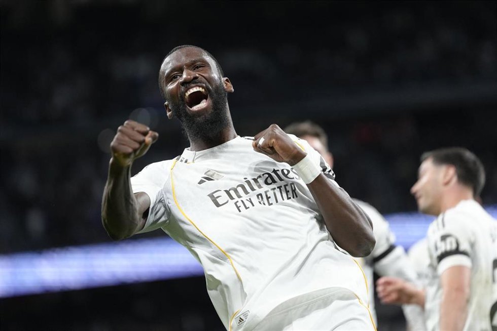 Archivo - El jugador del Real Madrid Antonio Rüdiger celebrando un gol