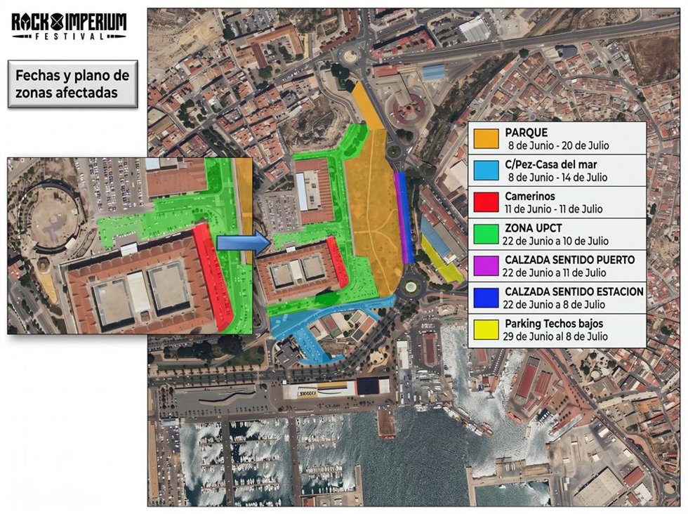 Cortes de tráfico por el montaje del Rock Imperium