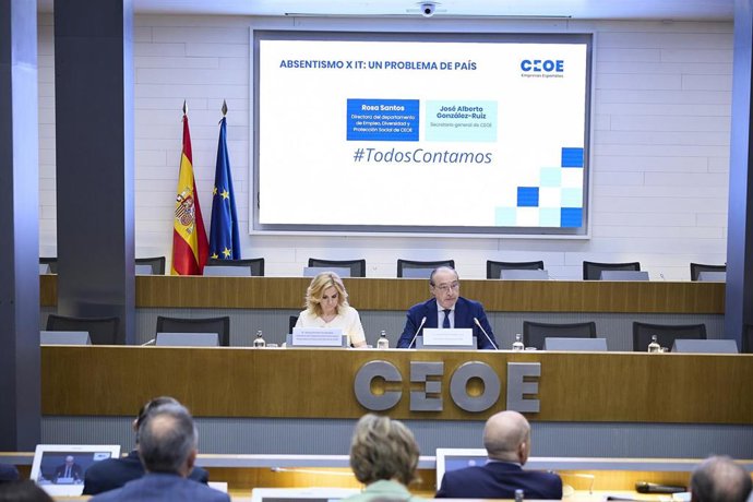 Encuentro Empresarial ‘Todos contamos. Absentismo x IT: un problema de país’, en la sede de la CEOE.